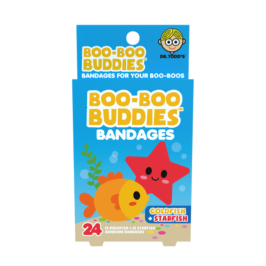 Goldfish & Starfish Bandages for Kids – Waterproof, Latex-Free, 24 Count