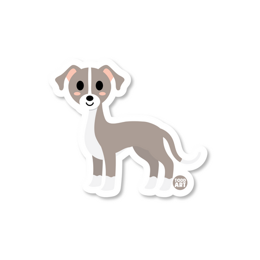 Boo Boo Buddies greyhound sticker — waterproof, UV‑resistant 3″ vinyl decal ideal for water bottles, laptops & gifts