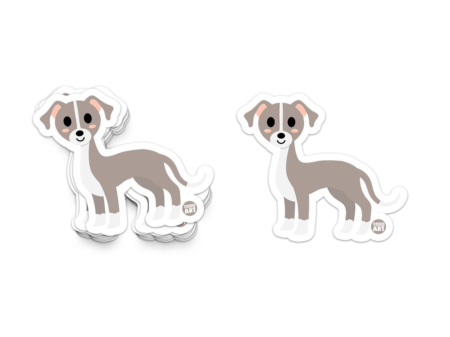 Boo Boo Buddies™ Greyhound Dog Sticker – Cute Kawaii Greyhound Vinyl Decal, Waterproof 3″ Die‑Cut
