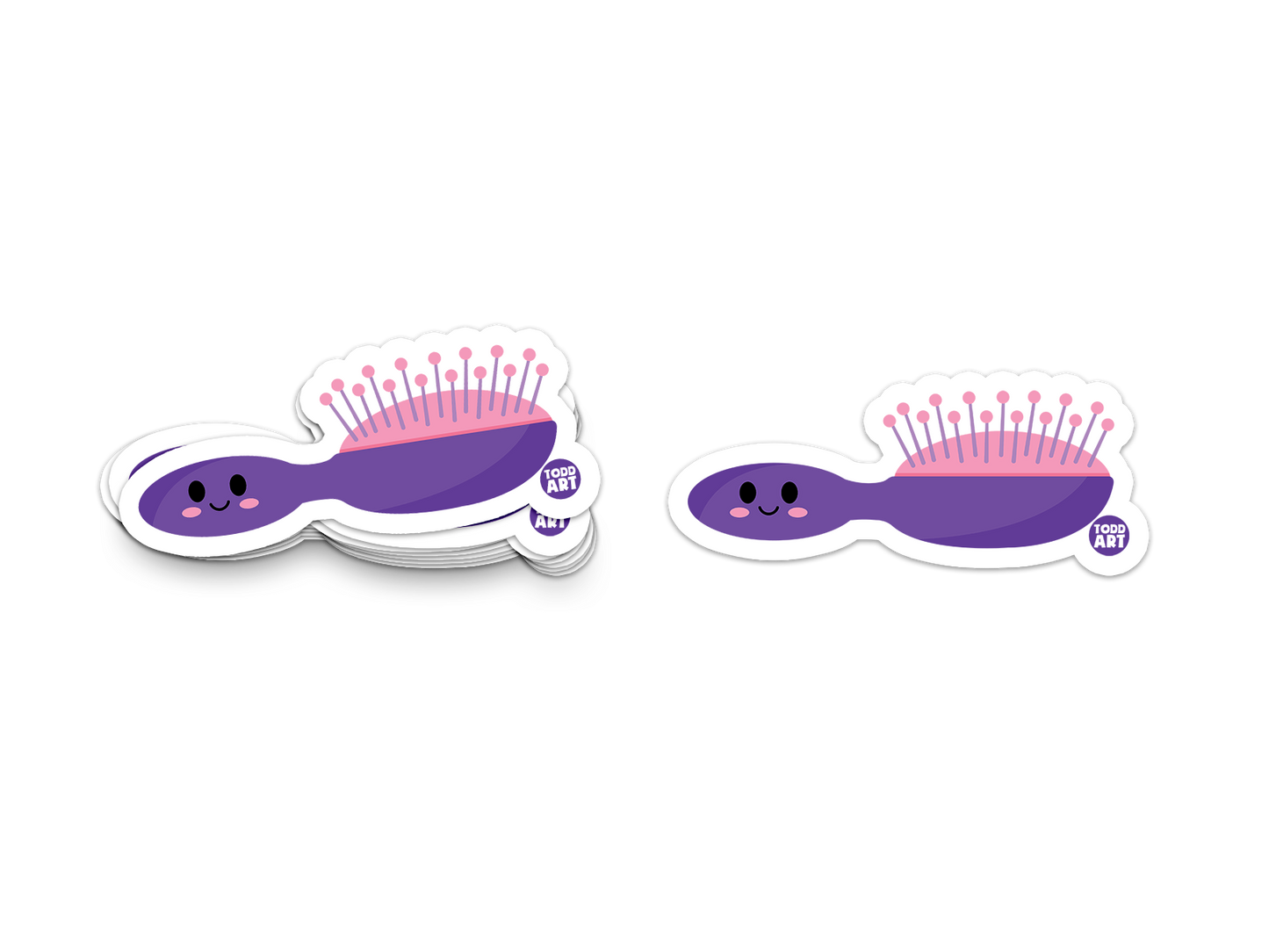 Hair Brush Vinyl Sticker