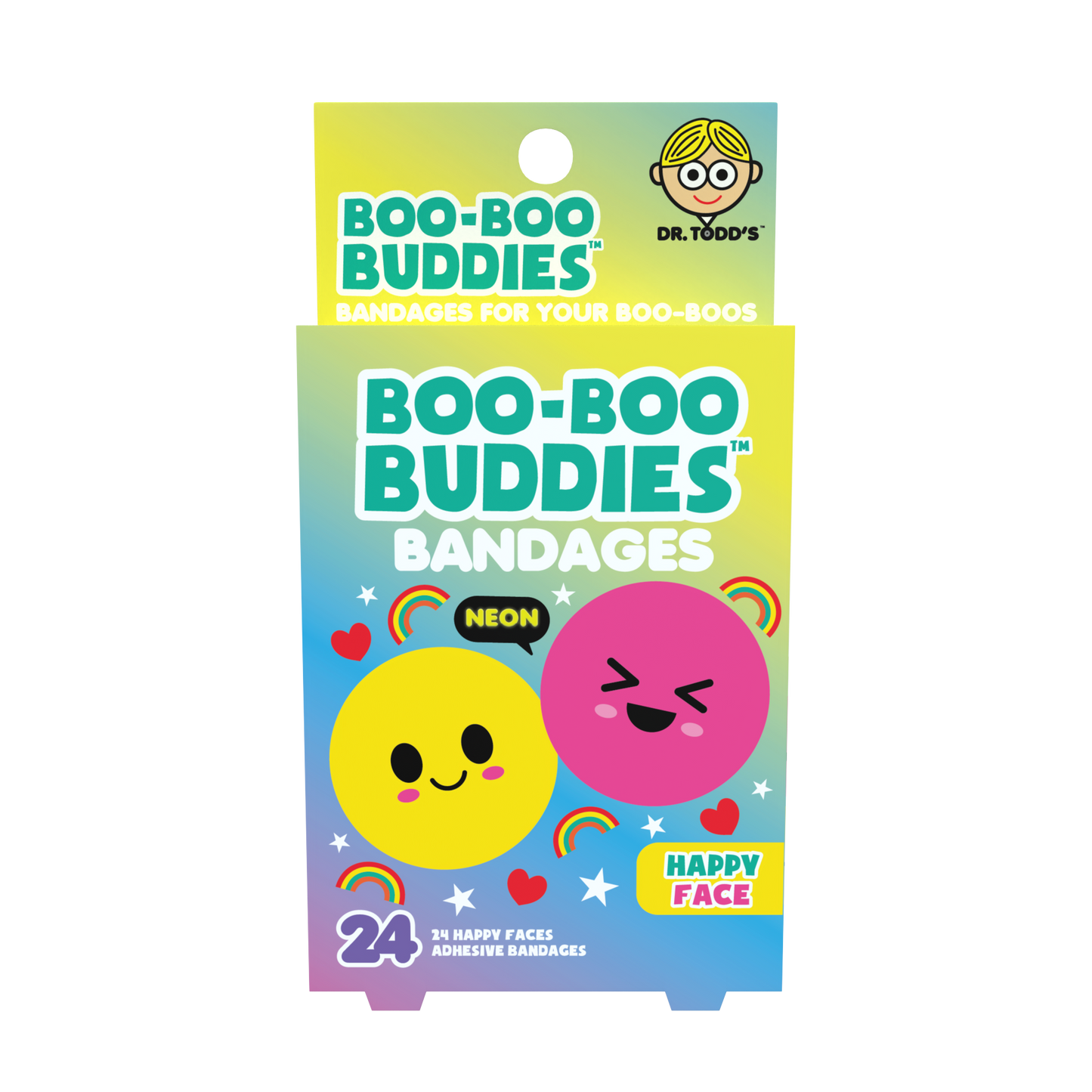 Boo Boo Buddies® Happy Faces Bandages – 24 Count | Smiley Kids Bandages | Free Shipping