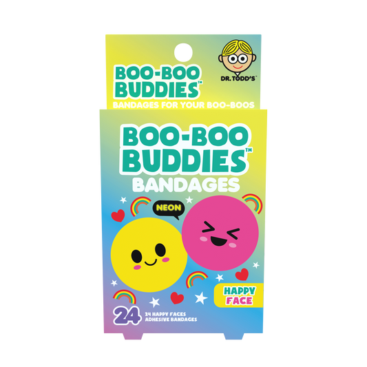 Boo Boo Buddies® Happy Faces Bandages – 24 Count | Smiley Kids Bandages | Free Shipping