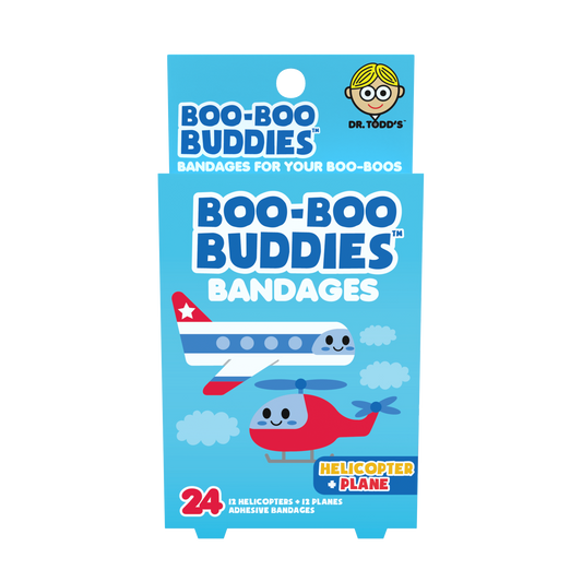Helicopter & Plane Bandages for Kids – Waterproof, Latex-Free, 24 Count