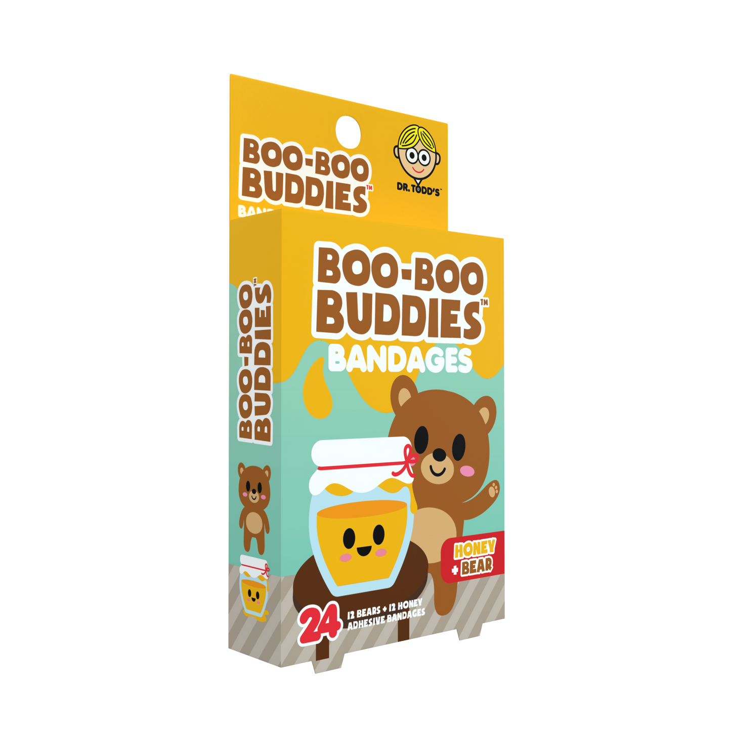 Honey Pot & Bear Bandages for Kids – Waterproof, Latex-Free, 24 Count | Dr. Todd’s Boo-Boo Buddies®