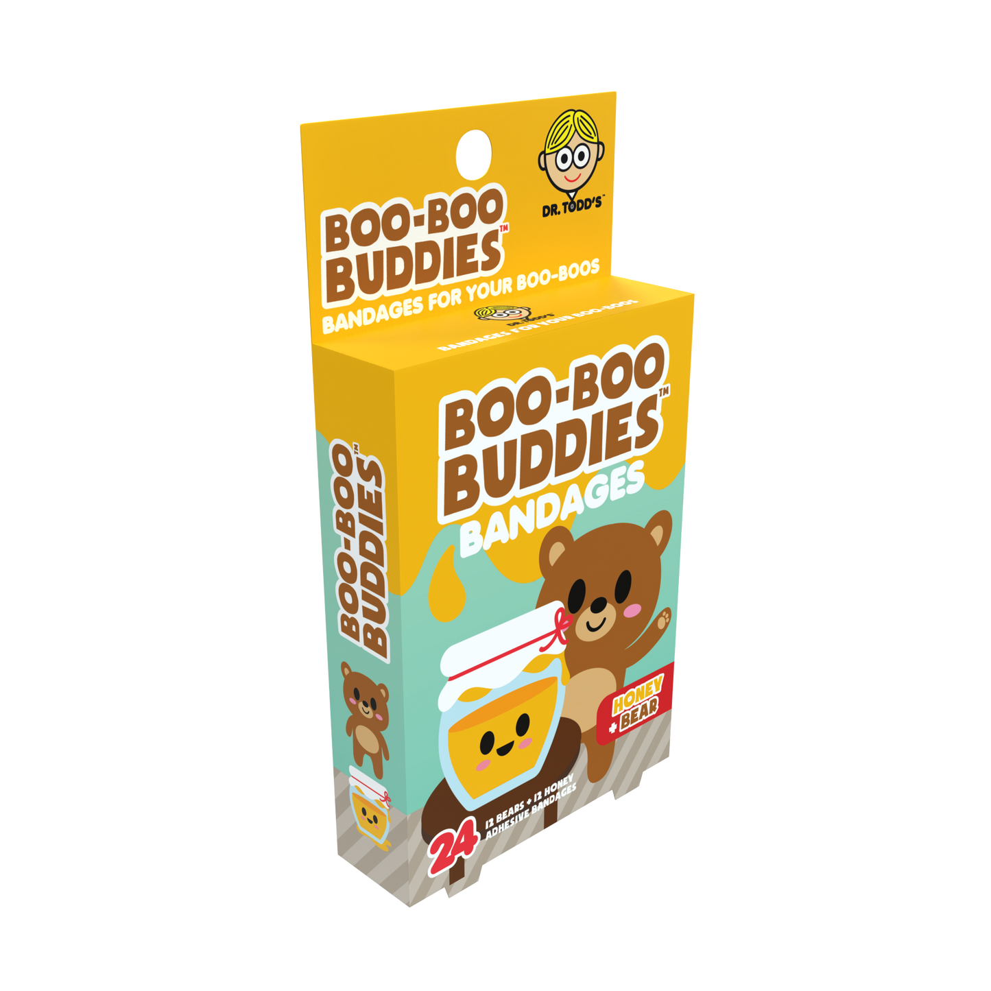 Honey Pot & Bear Bandages for Kids – Waterproof, Latex-Free, 24 Count | Dr. Todd’s Boo-Boo Buddies®