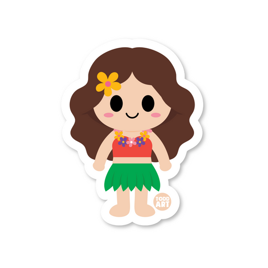 Hula Girl Sticker