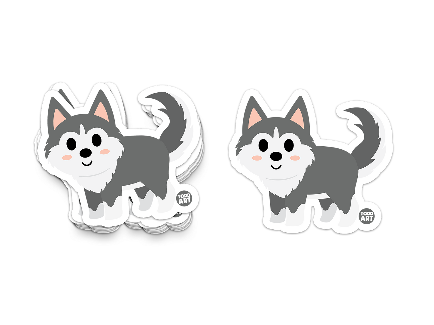 Boo Boo Buddies™ Alaskan Husky Dog Sticker – Cute Kawaii Husky Vinyl Decal, Waterproof Glossy 3″ Die‑Cut