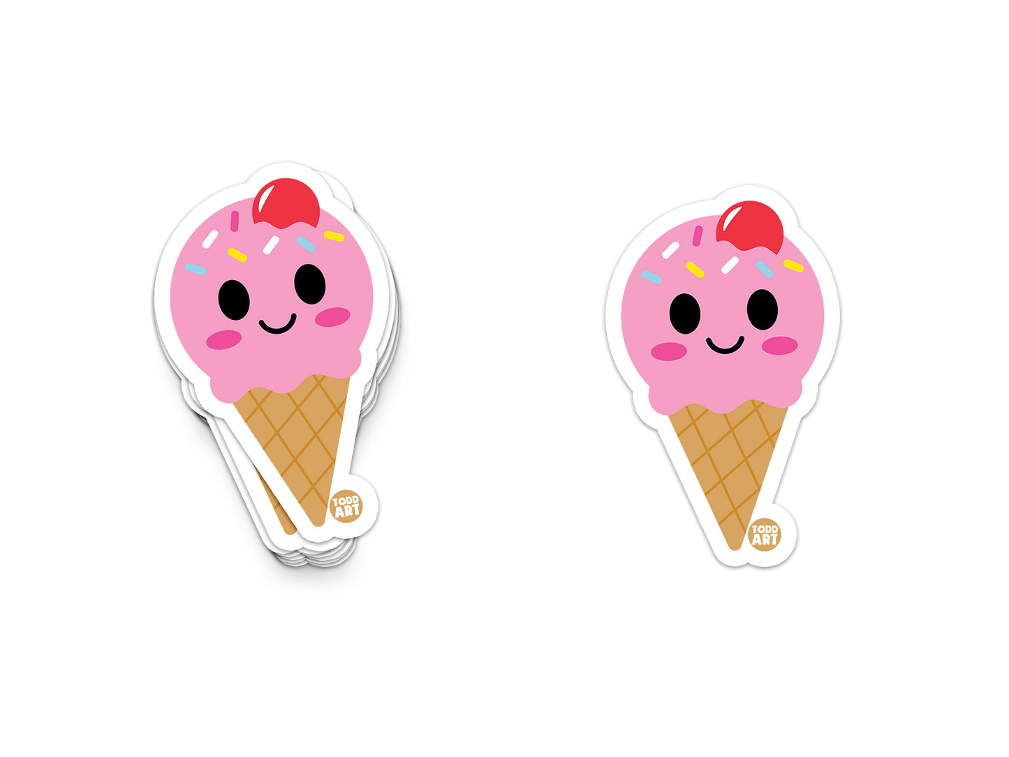 Ice Cream Cone Vinyl Sticker