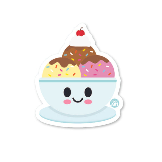 Ice Cream Hot Fudge Sundae Vinyl Sticker