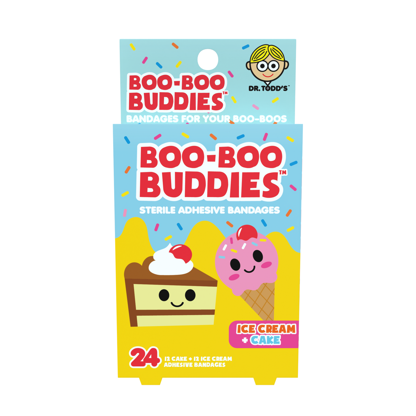 Ice Cream & Cake Bandages for Kids – Waterproof, Latex-Free, 24 Count