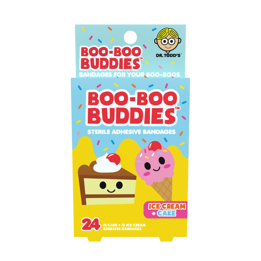 Ice Cream & Cake Bandages for Kids – Waterproof, Latex-Free, 24 Count