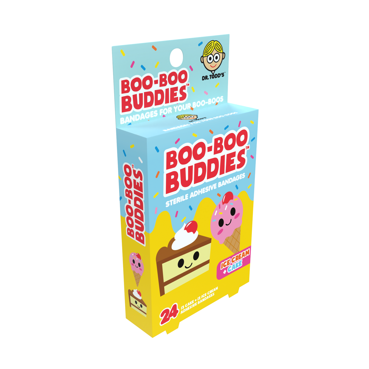 Ice Cream & Cake Bandages for Kids – Waterproof, Latex-Free, 24 Count