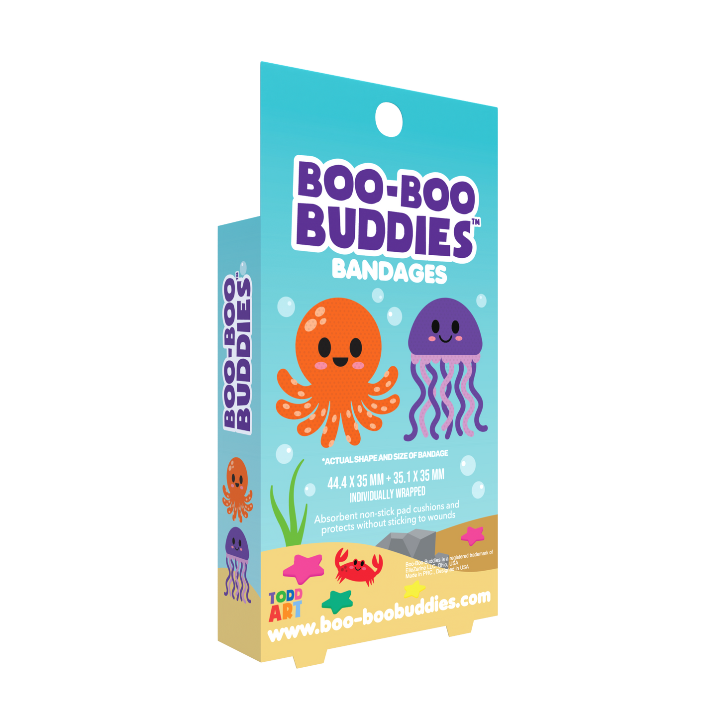 Octopus & Jellyfish Bandages for Kids – Waterproof, Latex-Free, 24 Count