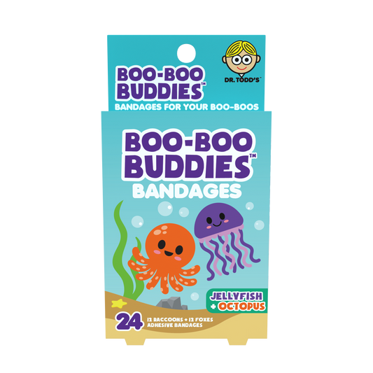 Octopus & Jellyfish Bandages for Kids – Waterproof, Latex-Free, 24 Count