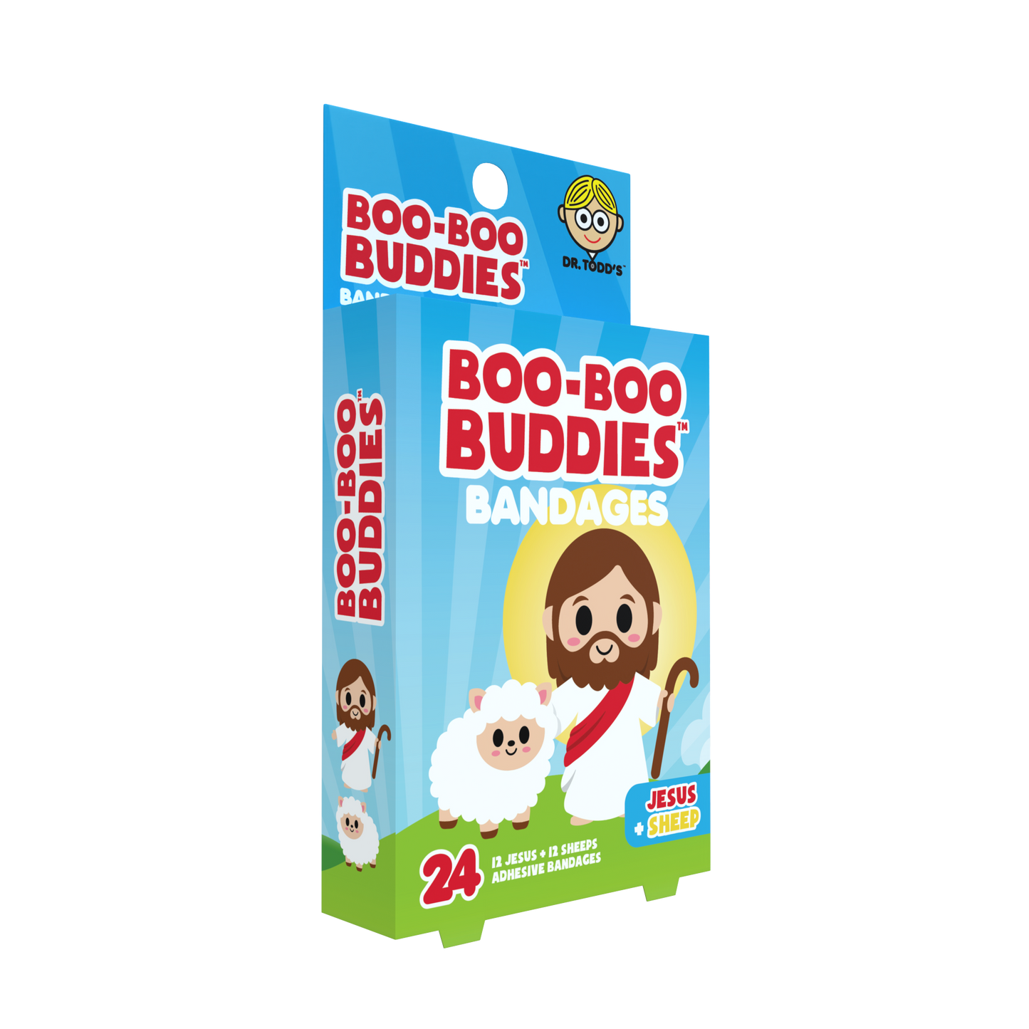 Jesus & Sheep Bandages for Kids – Waterproof, Latex-Free, 24 Count | Dr. Todd’s Boo-Boo Buddies®