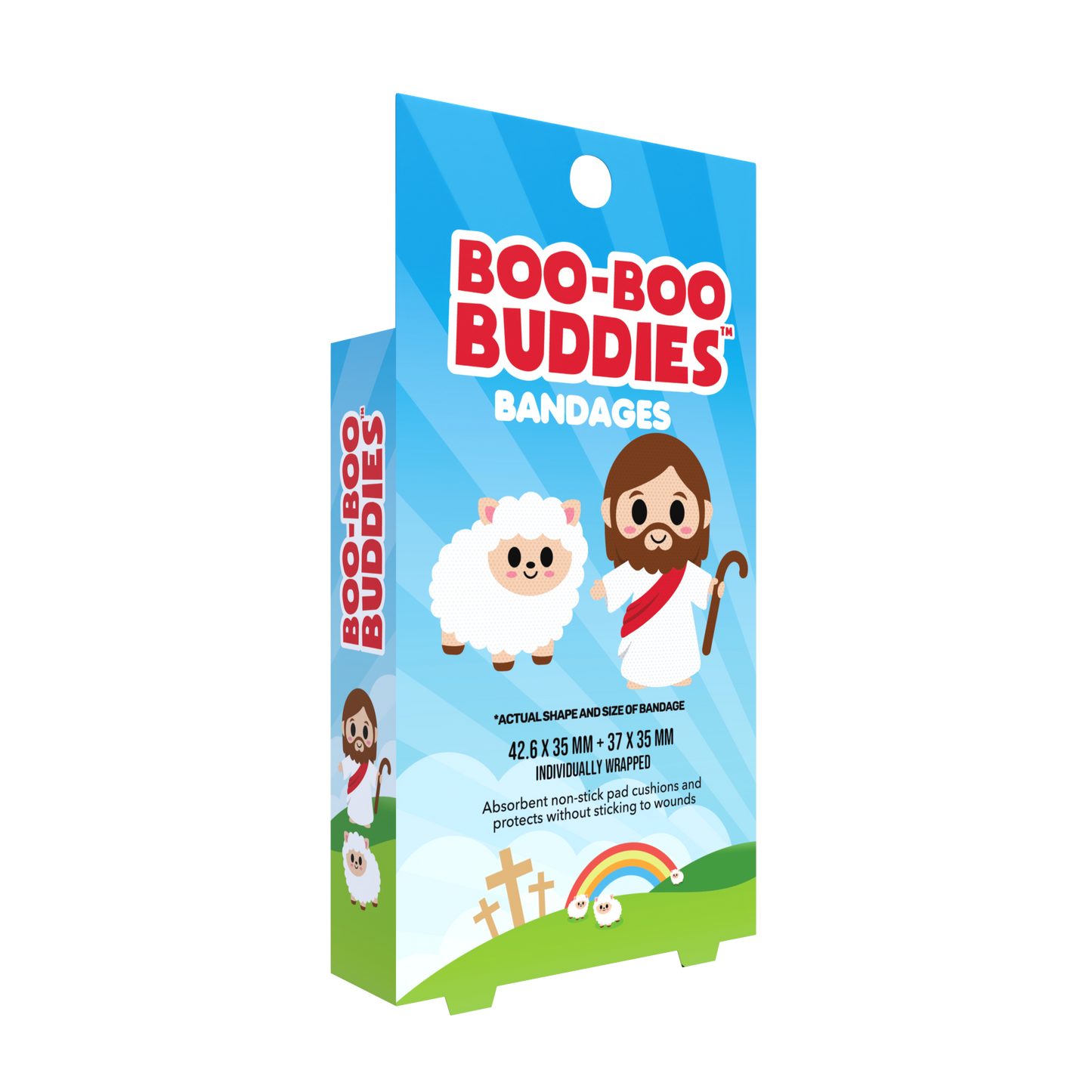 Jesus & Sheep Bandages for Kids – Waterproof, Latex-Free, 24 Count | Dr. Todd’s Boo-Boo Buddies®