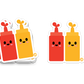 Ketchup and Mustard Bottle Vinyl Sticker