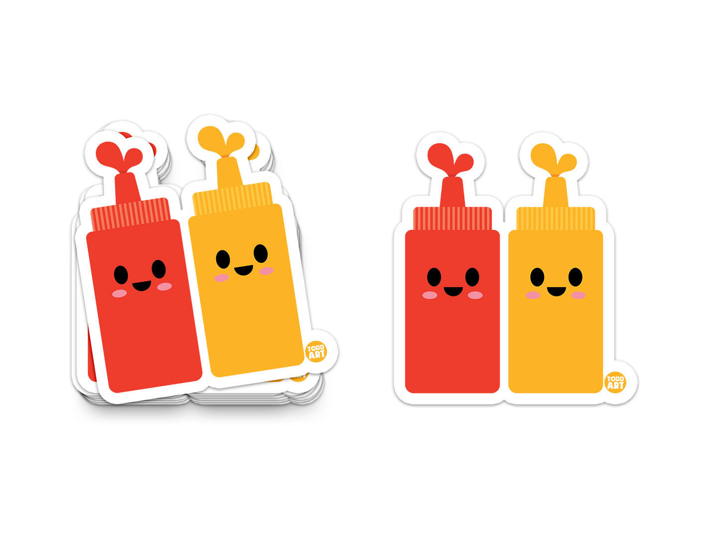 Ketchup and Mustard Bottle Vinyl Sticker