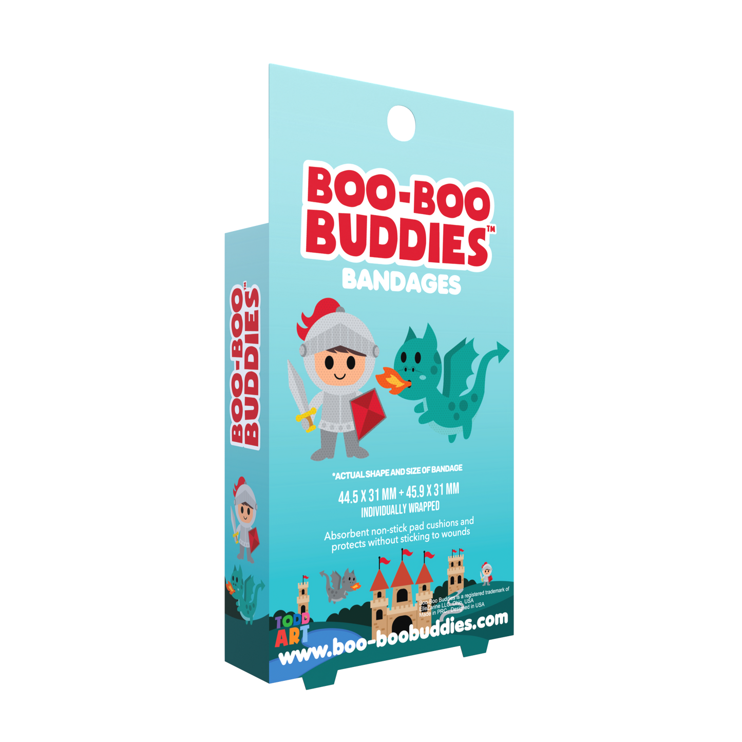 Knight + Dragon Bandages for Kids – Dr. Todd’s Boo-Boo Buddies® | 24 Pack Latex-Free