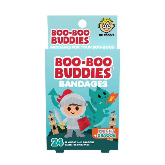Knight + Dragon Bandages for Kids – Dr. Todd’s Boo-Boo Buddies® | 24 Pack Latex-Free