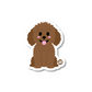 Cute kawaii Labradoodle dog vinyl sticker — glossy 3″ die‑cut with curly fur and smiling face, perfect for planners & laptops