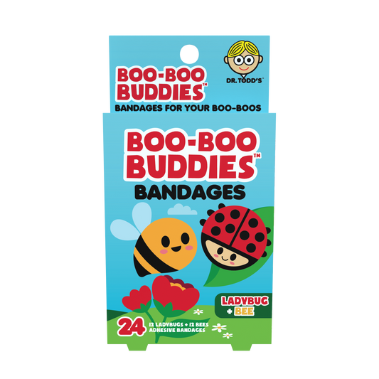 Ladybug & Bee Bandages for Kids – Waterproof, Latex-Free, 24 Count | Dr. Todd’s Boo-Boo Buddies®
