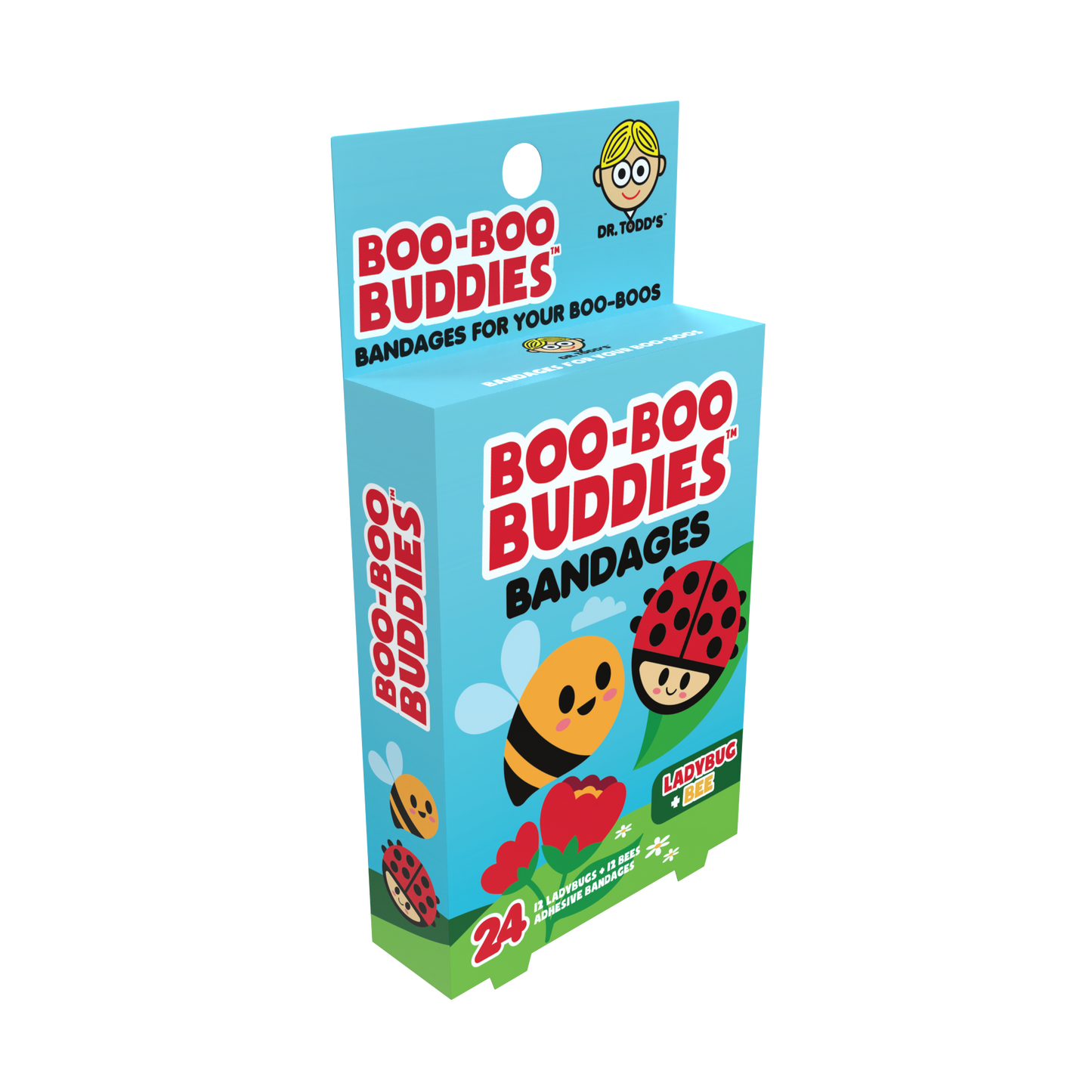 Ladybug & Bee Bandages for Kids – Waterproof, Latex-Free, 24 Count | Dr. Todd’s Boo-Boo Buddies®