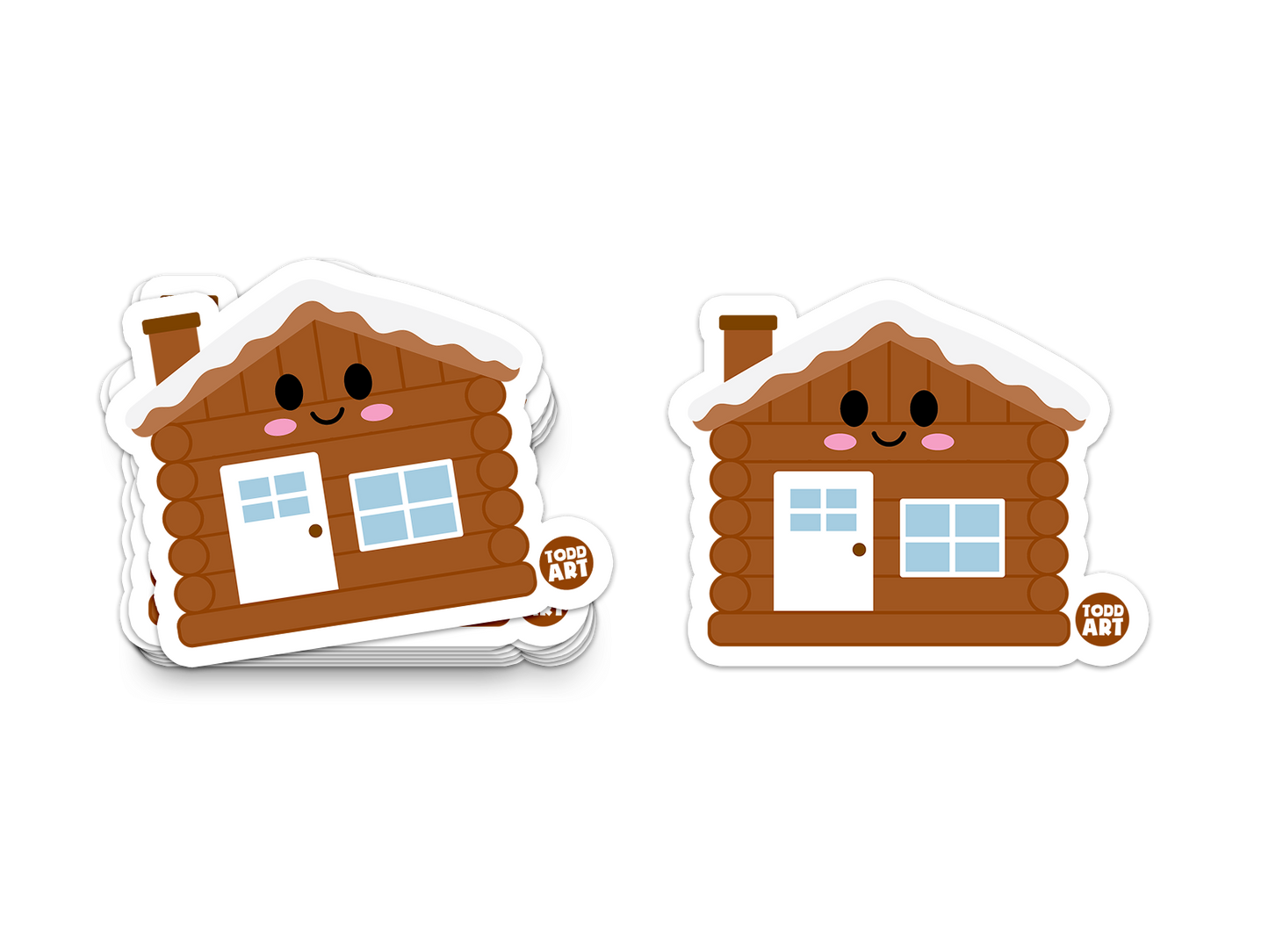 Log Cabin Vinyl Sticker