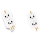 Two die-cut vinyl stickers depicting marshmallows on a stick with cute facial expressions, intended for use on various surfaces.