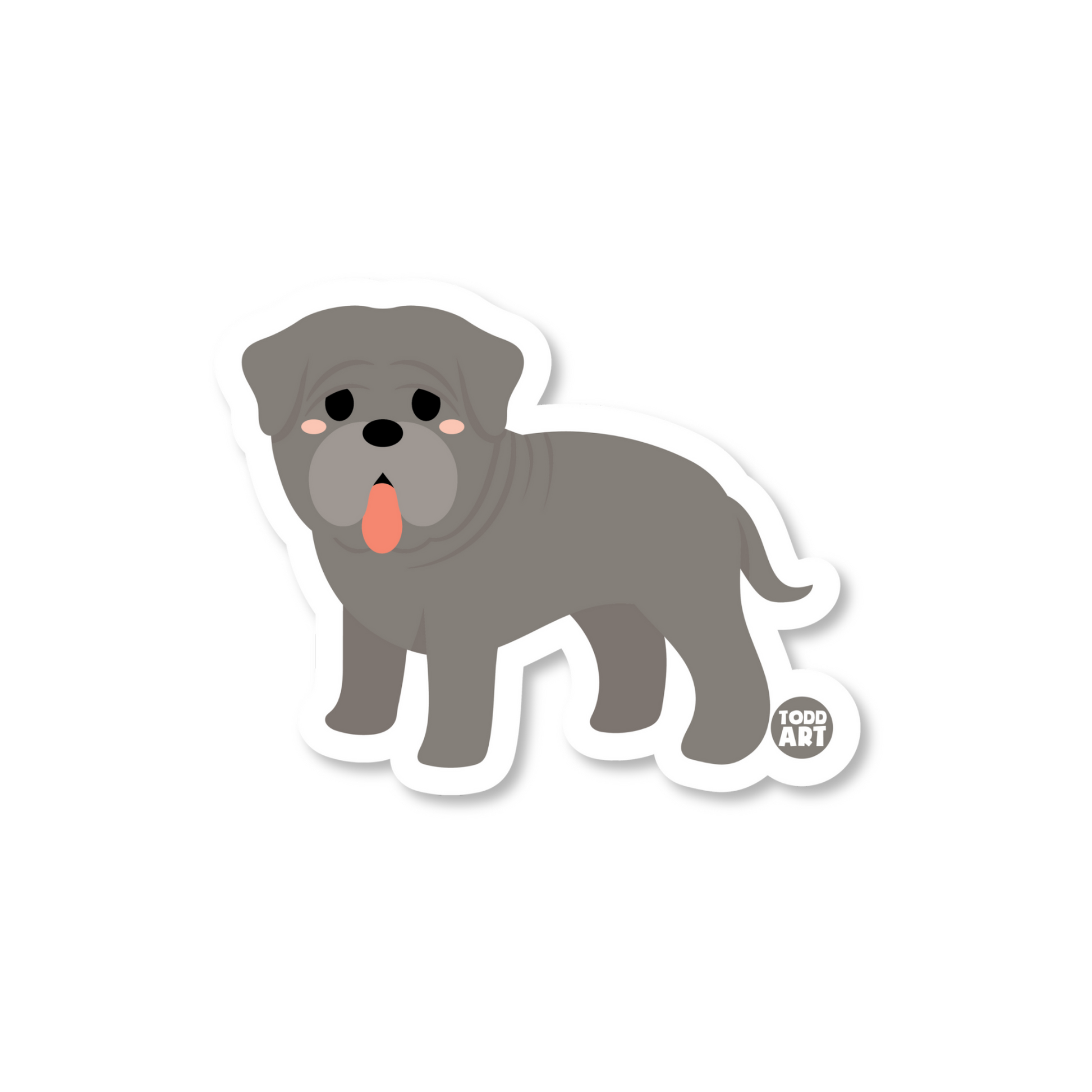 Boo Boo Buddies Mastiff Dog sticker — waterproof, UV-resistant 3″ vinyl decal perfect for laptops, water bottles & gifts