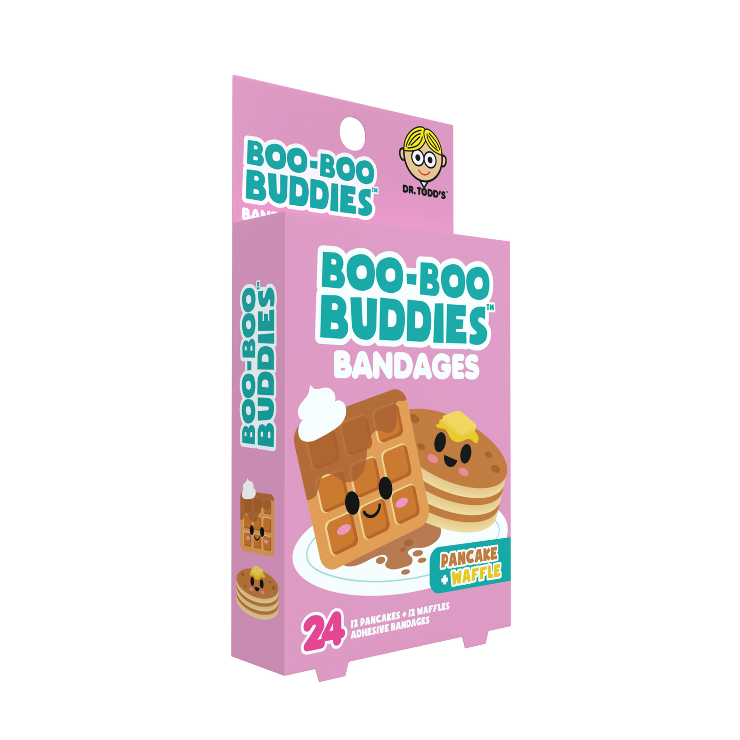 Pancake & Waffle Bandages for Kids – Waterproof, Latex-Free, 24 Count | Dr. Todd’s Boo-Boo Buddies®