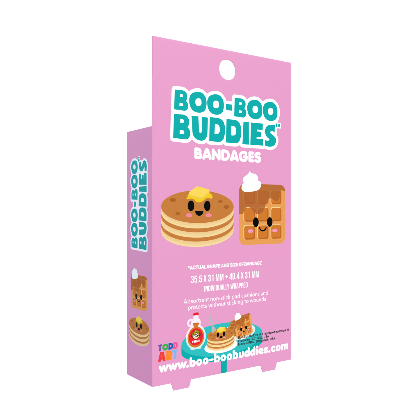 Pancake & Waffle Bandages for Kids – Waterproof, Latex-Free, 24 Count | Dr. Todd’s Boo-Boo Buddies®