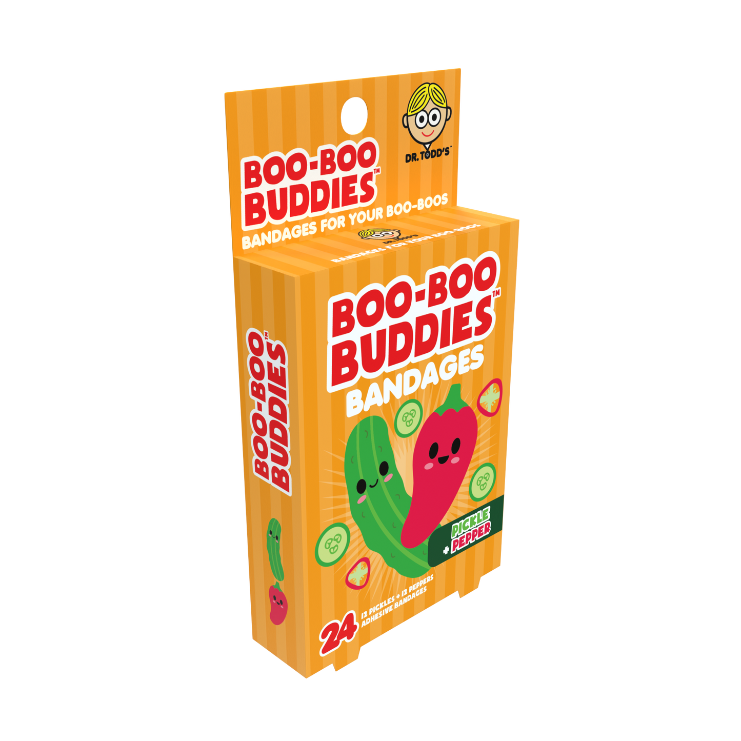 Pickle &  Pepper Bandages for Kids – Waterproof, Latex-Free, 24 Count | Dr. Todd’s Boo-Boo Buddies®