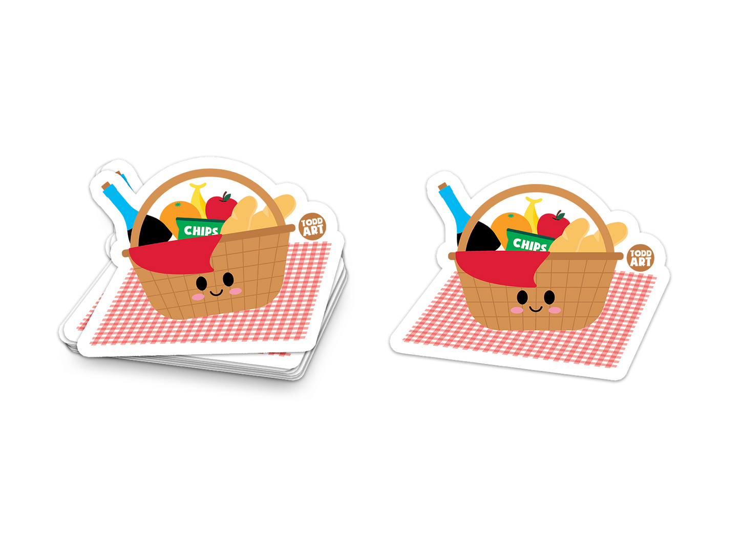Picnic Basket - 3" Art Sticker