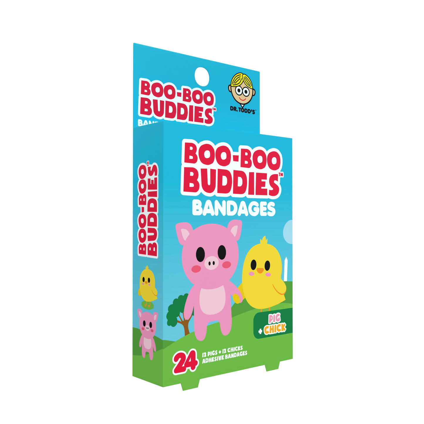Pig & Chick Bandages for Kids – Waterproof, Latex-Free, 24 Count