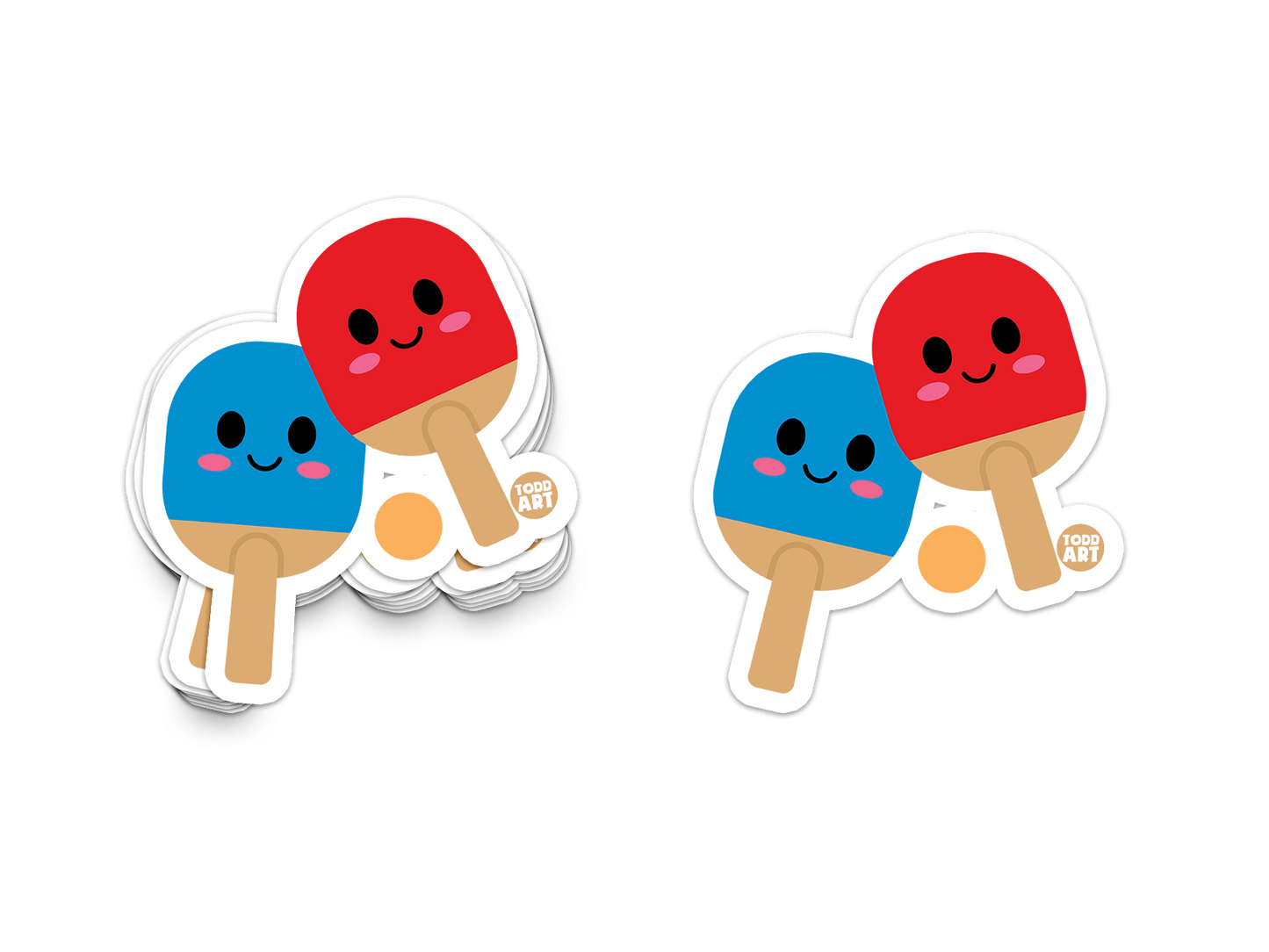 Ping Pong - 3" Art Sticker