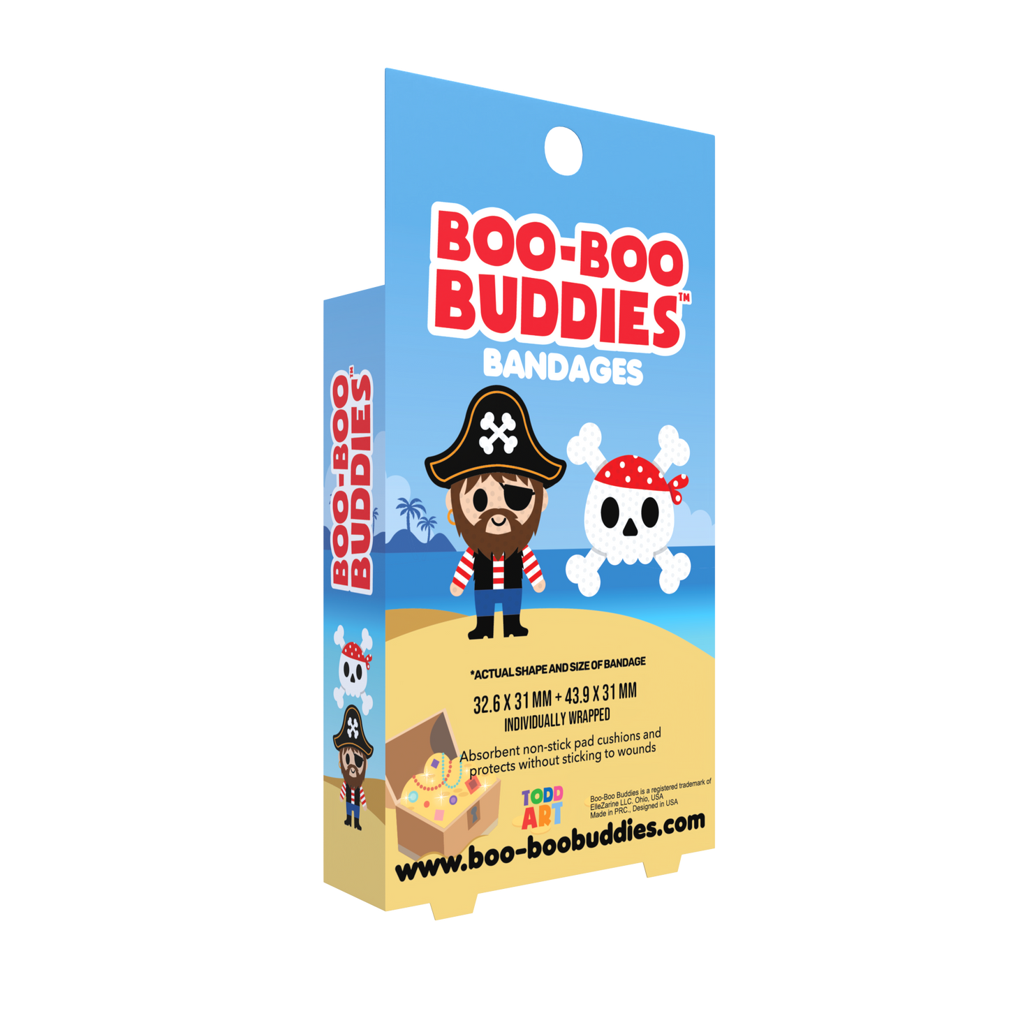 Boo Boo Buddies® Pirate & Skull Bandages – 24 Count | Adventure Kids Bandages | Free Shipping