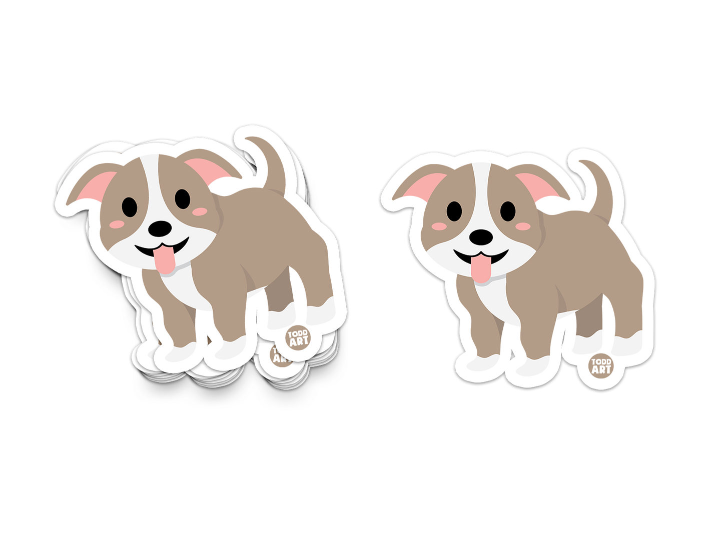 Boo Boo Buddies™ Pitbull Dog Sticker – Cute Kawaii Pitbull Vinyl Decal, Waterproof 3″ Die‑Cut