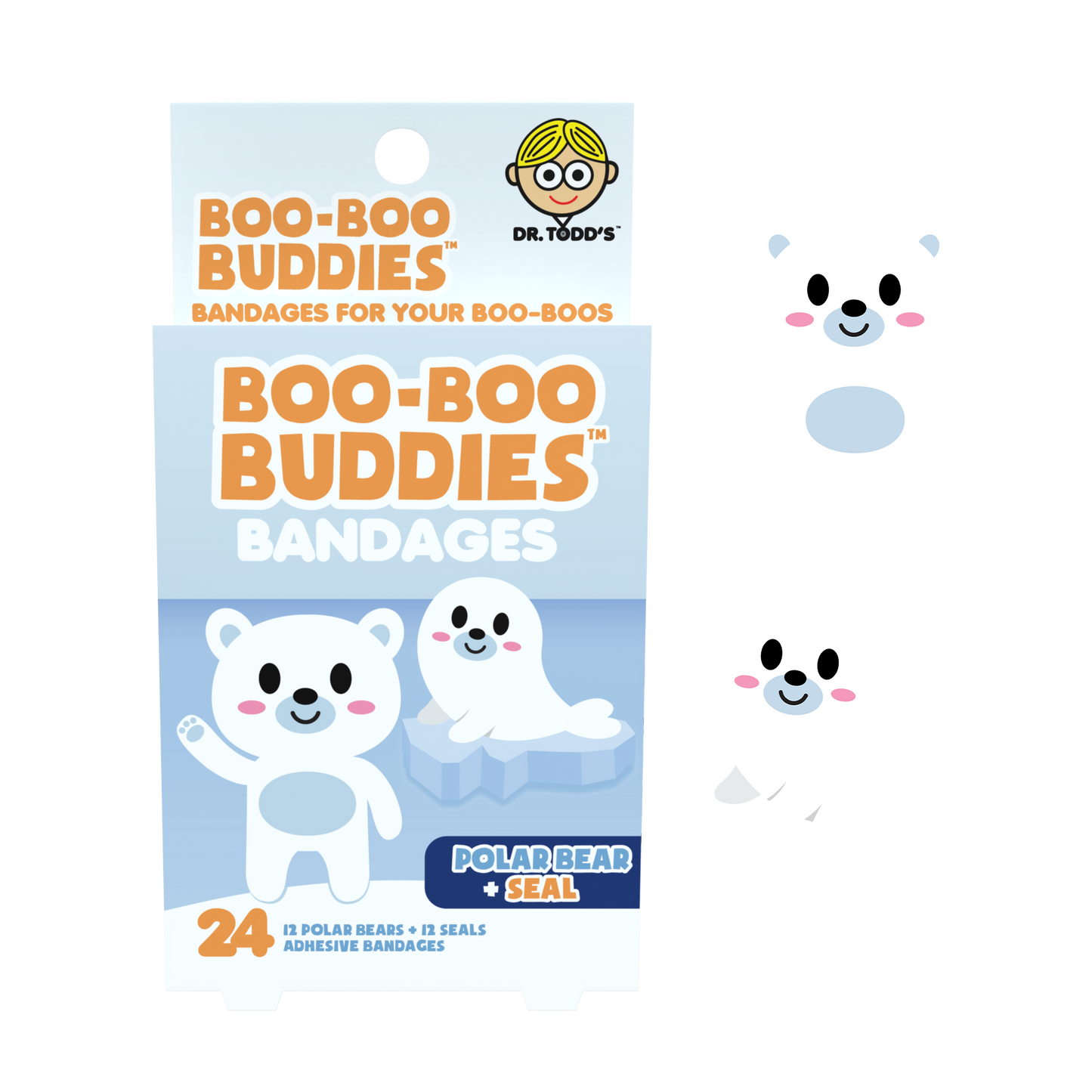 Boo Boo Buddies® Polar Bear & Seal Bandages – 24 Count | Arctic Kids Bandages | Free Shipping