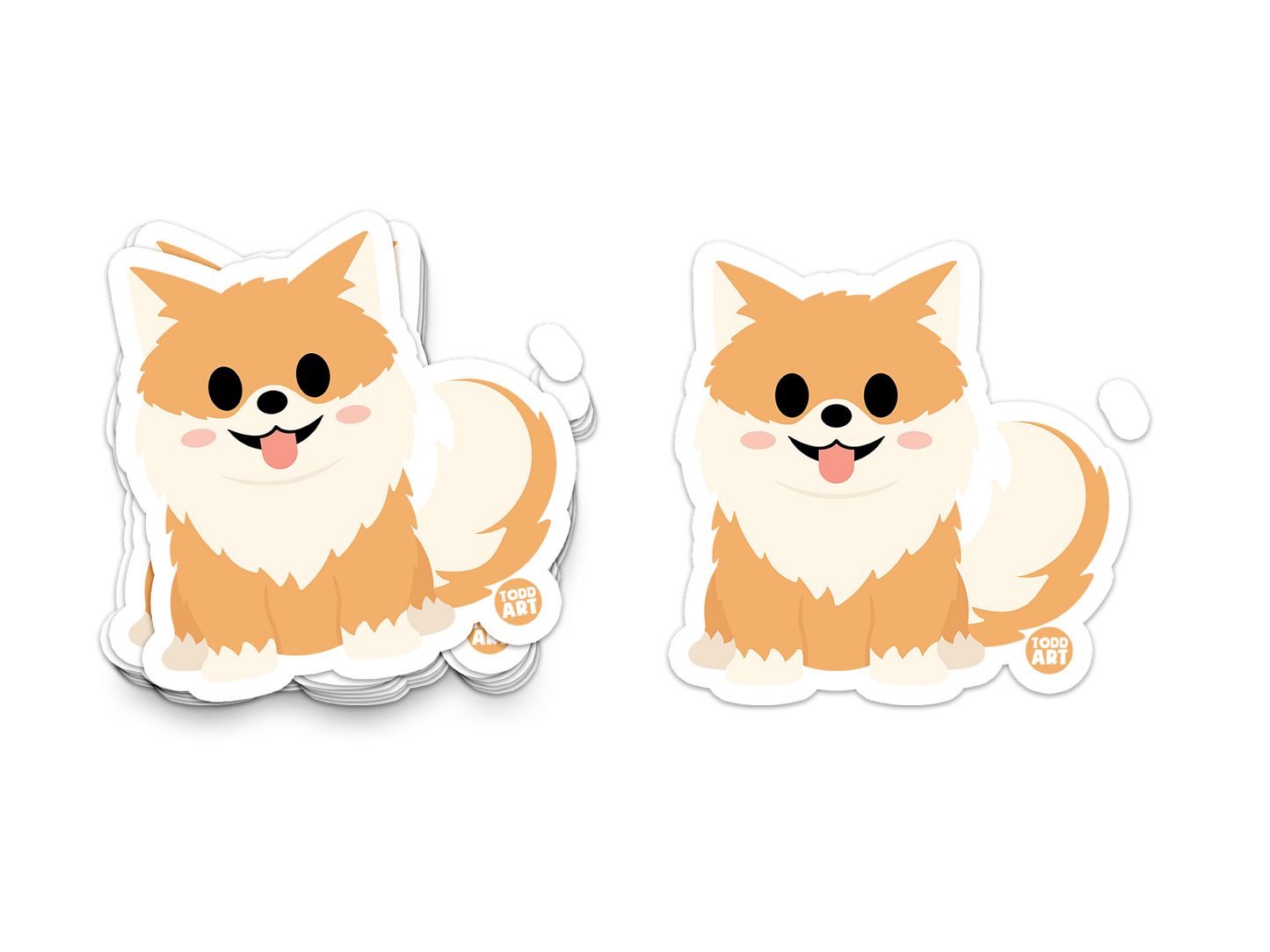 Boo Boo Buddies™ Pomeranian Dog Sticker – Cute Kawaii Pomeranian Vinyl Decal, Waterproof 3″ Die‑Cut