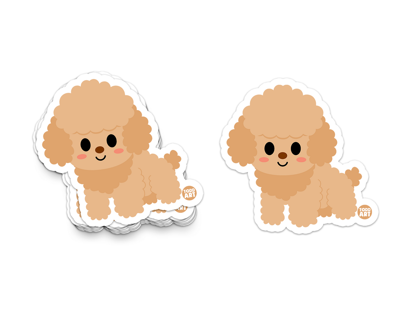 Boo Boo Buddies™ Poodle Dog Sticker – Cute Kawaii Poodle Vinyl Decal, Waterproof 3″ Die‑Cut