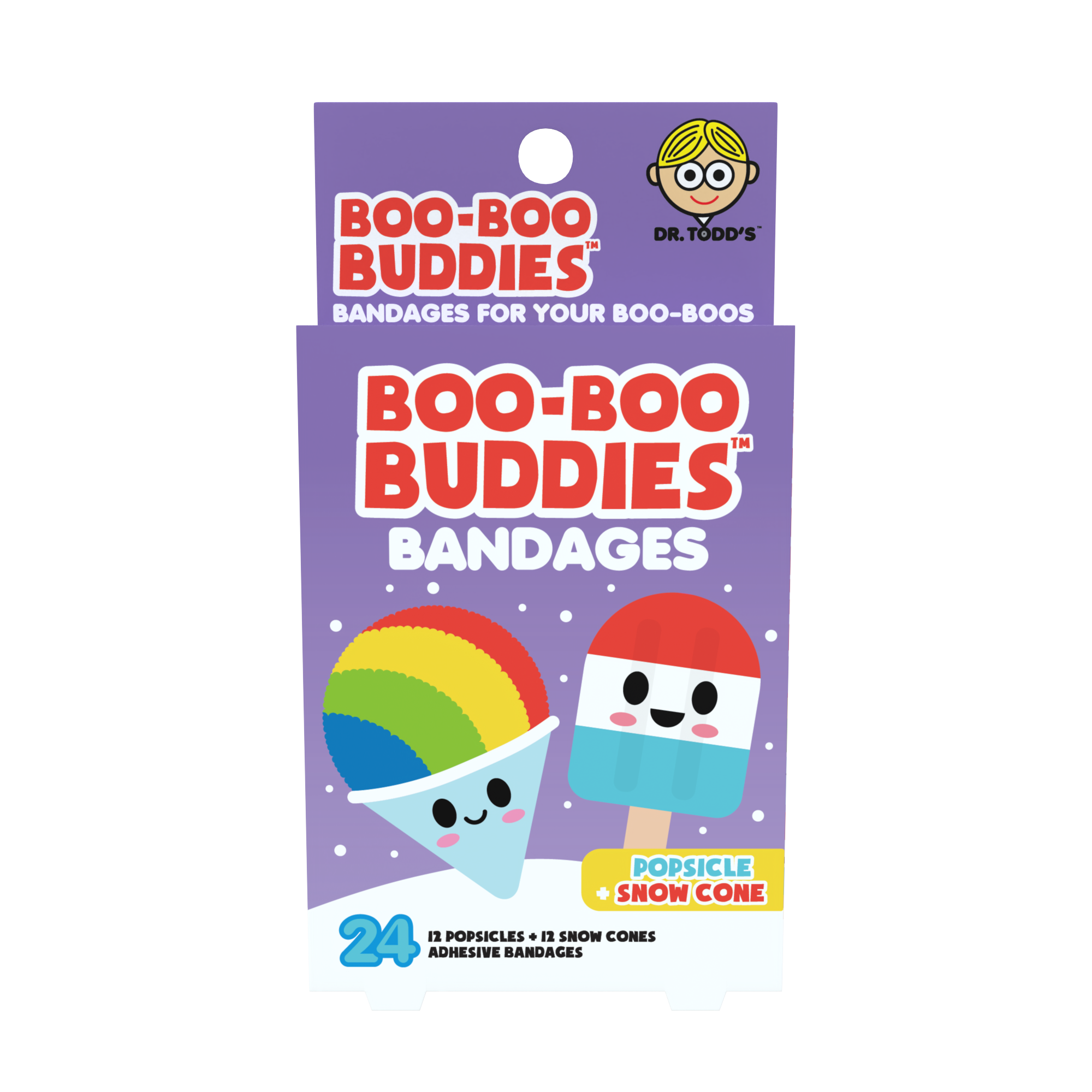 Popsicle & Snowcone Bandages for Kids – Waterproof, Latex-Free, 24 Cou ...