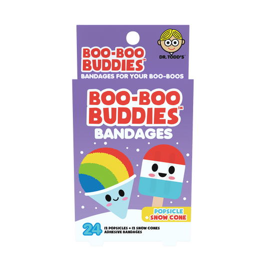 Popsicle & Snowcone Bandages for Kids – Waterproof, Latex-Free, 24 Count