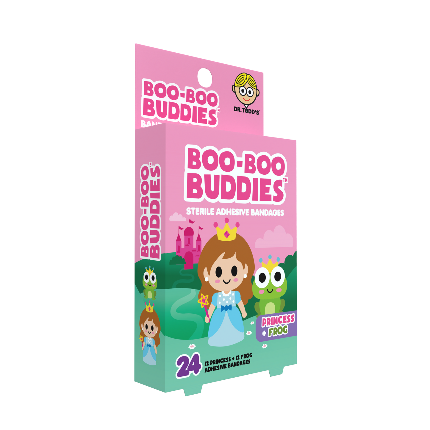 Princess & Frog Bandages for Kids – Waterproof, Latex-Free, 24 Count | Dr. Todd’s Boo-Boo Buddies®