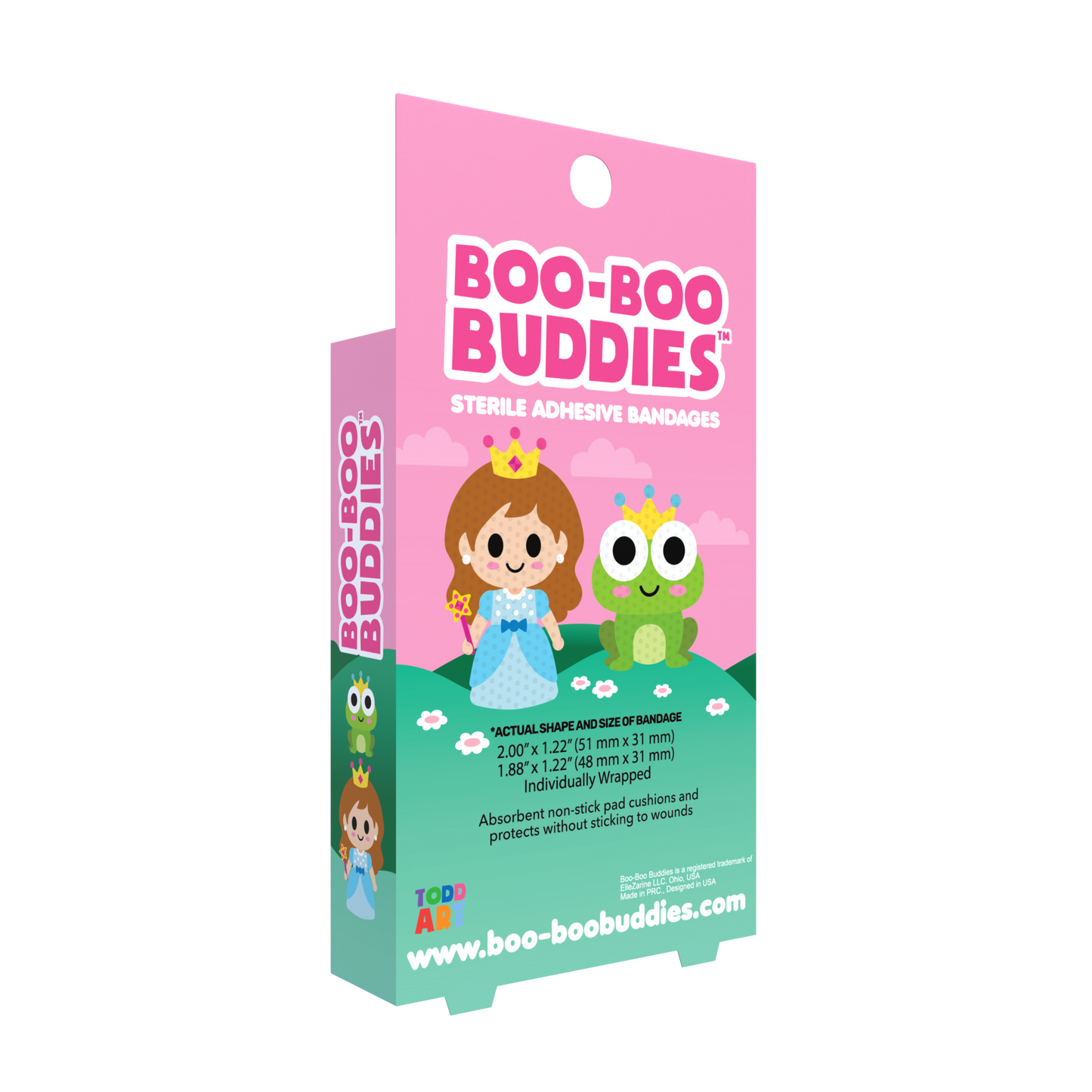 Princess & Frog Bandages for Kids – Waterproof, Latex-Free, 24 Count | Dr. Todd’s Boo-Boo Buddies®