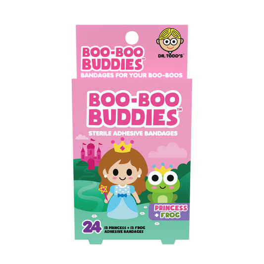 Princess & Frog Bandages for Kids – Waterproof, Latex-Free, 24 Count | Dr. Todd’s Boo-Boo Buddies®