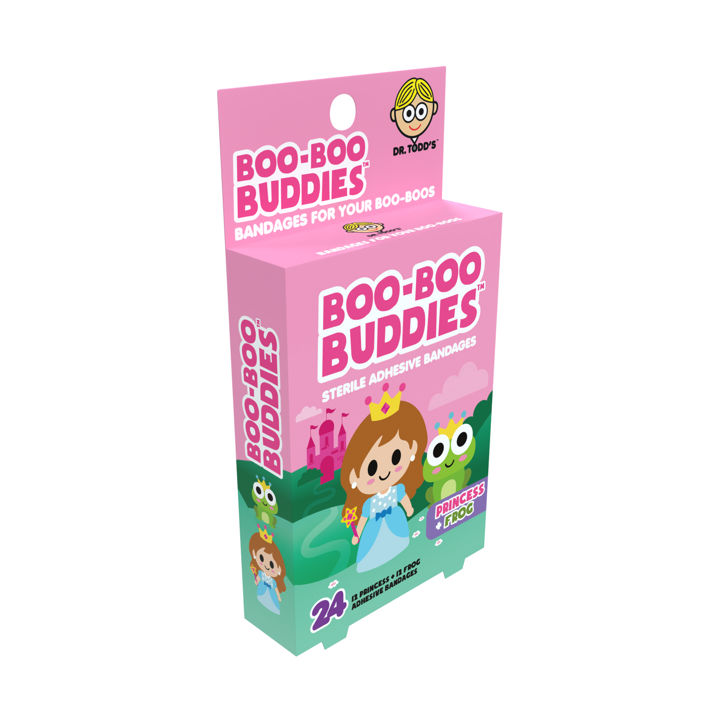 Princess & Frog Bandages for Kids – Waterproof, Latex-Free, 24 Count | Dr. Todd’s Boo-Boo Buddies®