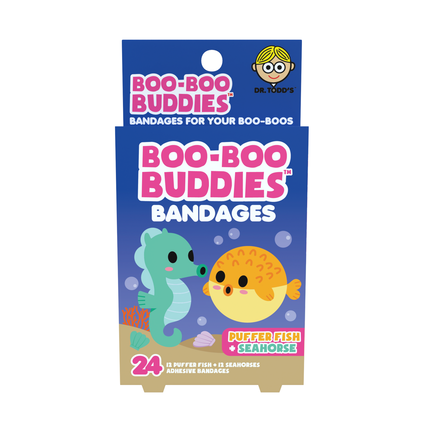 Pufferfish & Seahorse Bandages | 24 Count | Boo Boo Buddies