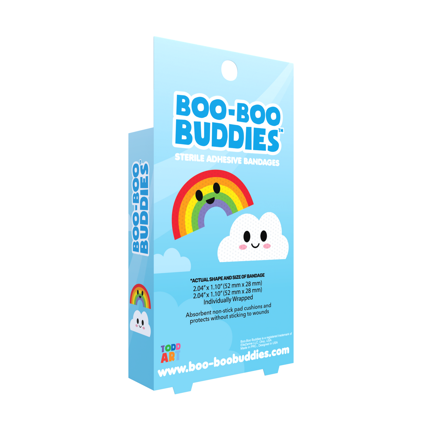 Boo Boo Buddies™ Rainbow & Cloud Bandages – 24 Ct | Fun Shaped, Waterproof, Latex-Free Bandages for Kids