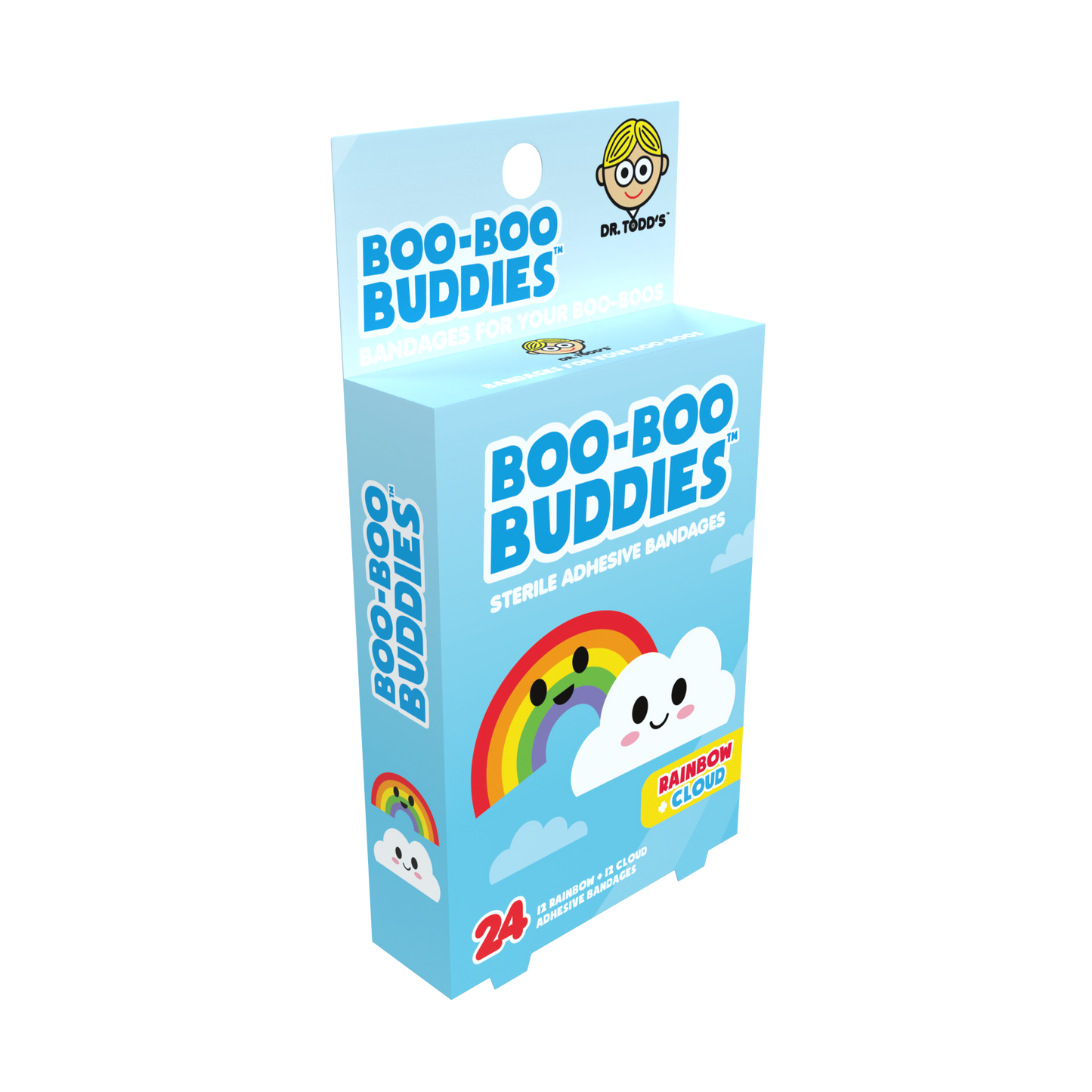 Boo Boo Buddies™ Rainbow & Cloud Bandages – 24 Ct | Fun Shaped, Waterproof, Latex-Free Bandages for Kids